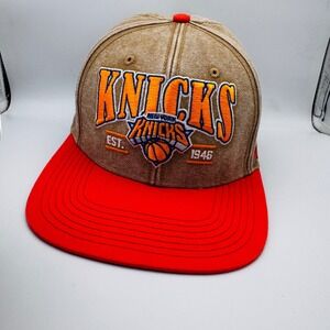 New York Knicks 47 Snapback OSFA Khaki Orange